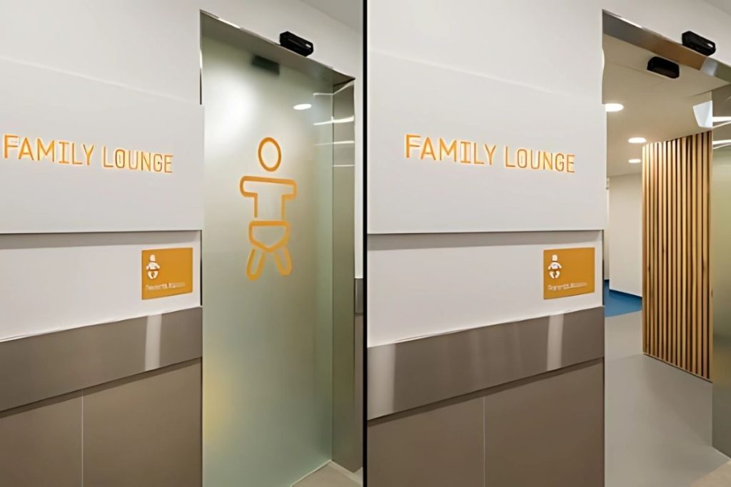 STA21 automatic sliding doors gallery 2 Automatic sliding door providing access to a family lounge with baby change facilities.
